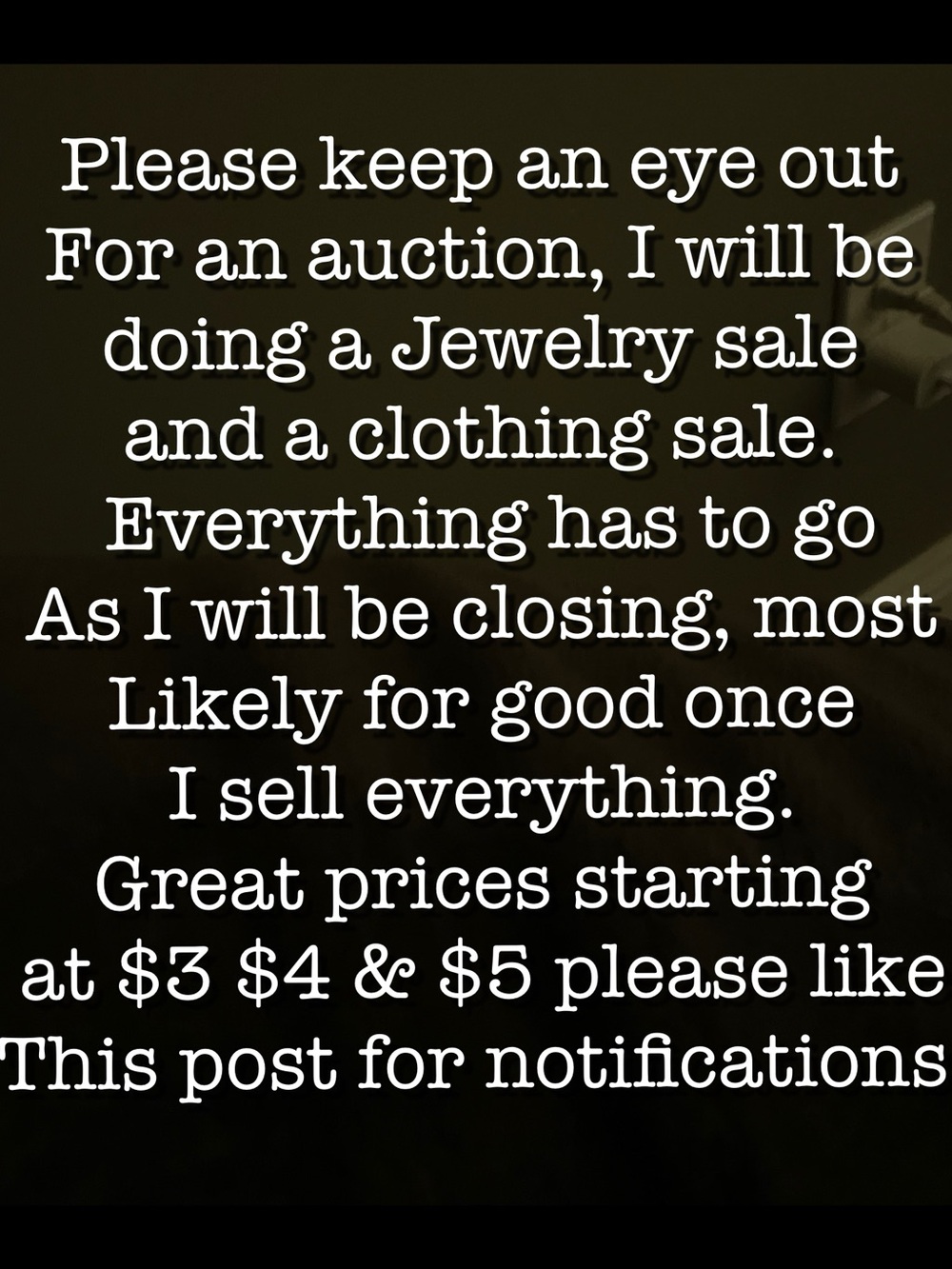 Do not purchase post. Auction items mid to late July. Name brand and others